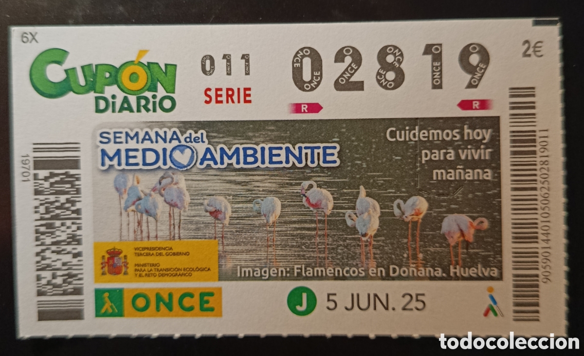 Cupones ONCE: N&deg; 02819 (5/JUNIO/2025)-HUELVA - Foto 1