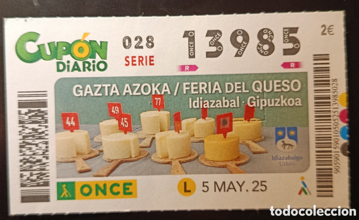 Cupones ONCE: N&deg; 13985 (5/MAYO/2025)-GUIP&Uacute;ZCOA - Foto 1