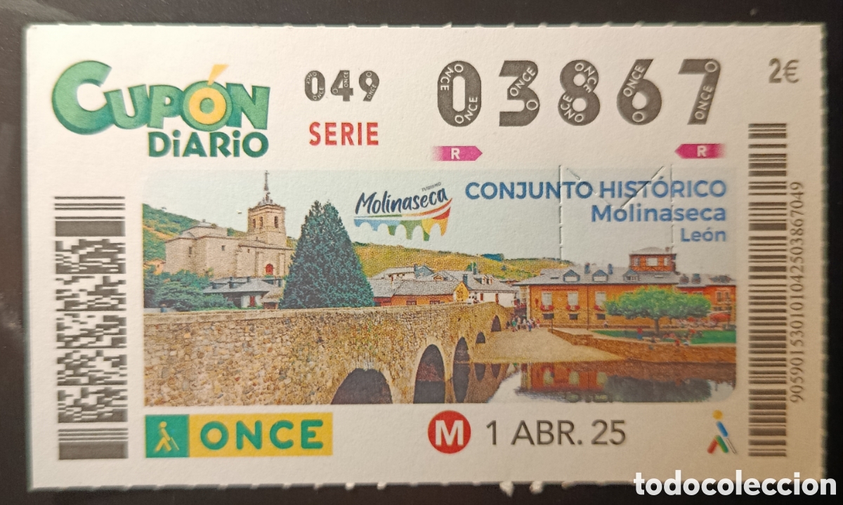 Cupones ONCE: N&deg; 03867 (1/ABRIL/2025)-LE&Oacute;N - Foto 1