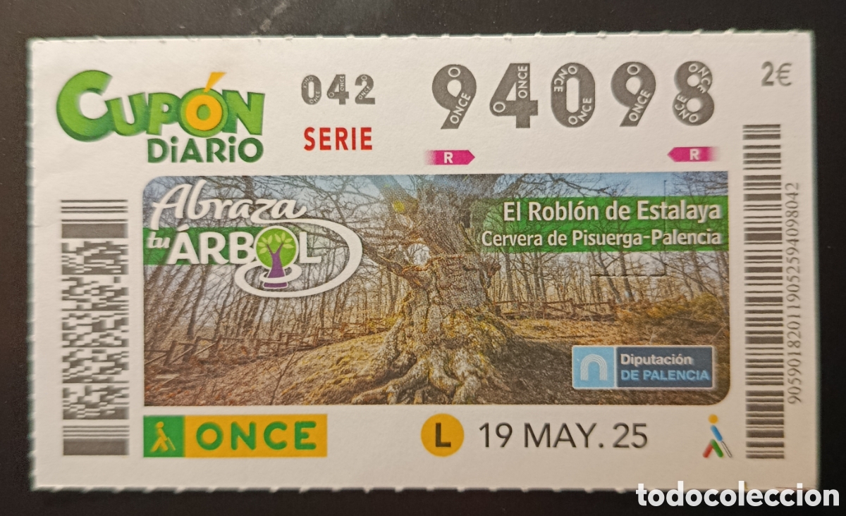 Cupones ONCE: N&deg; 94098 (19/MAYO/2025)-PALENCIA - Foto 1