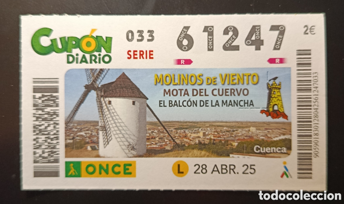 Cupones ONCE: N&deg; 61247 (28/ABRIL/2025)-CUENCA - Foto 1