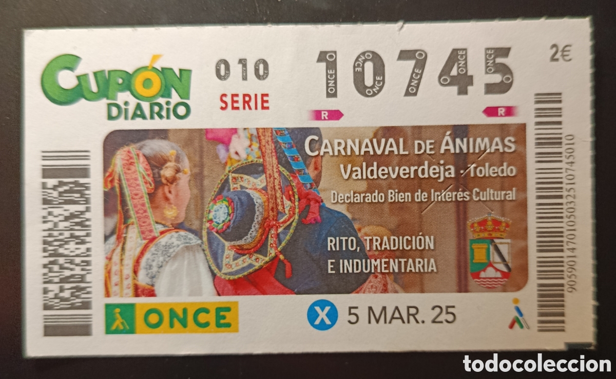 Cupones ONCE: N&deg; 10745 (5/MARZO/2025)-TOLEDO - Foto 1