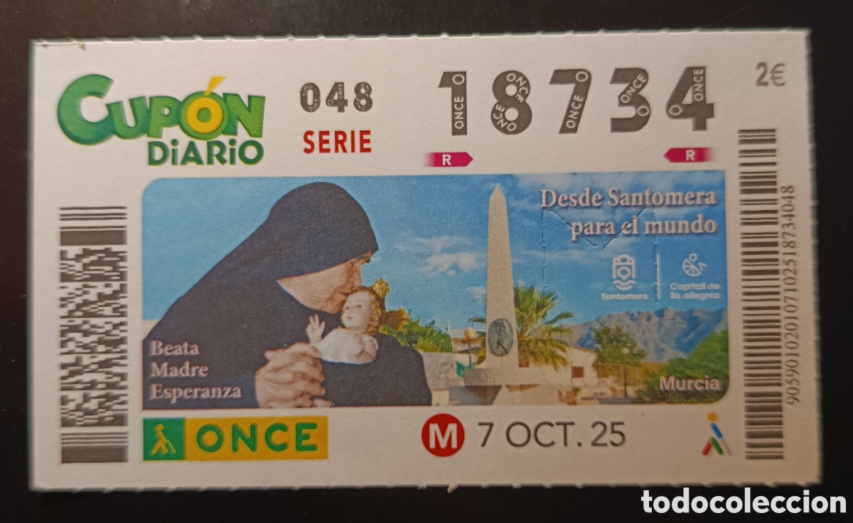 Cupones ONCE: N&deg; 18734 (7/OCTUBRE/2025)-MURCIA - Foto 1