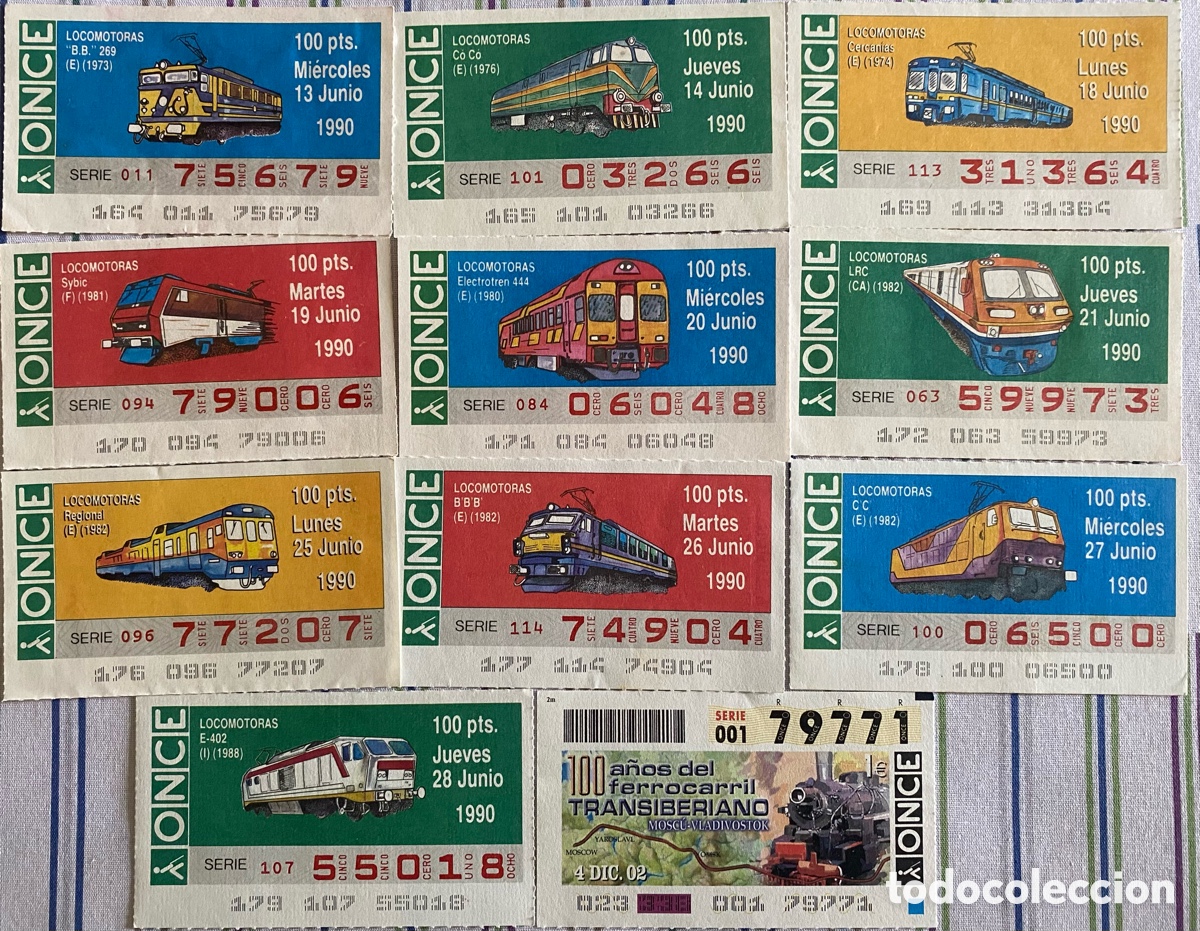 Cupones ONCE: Cupones ONCE del FERROCARRIL - Foto 3