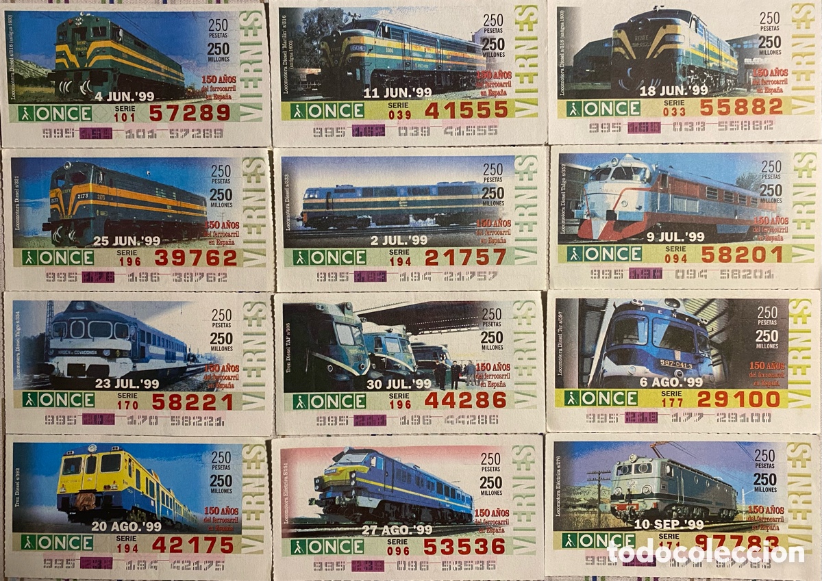 Cupones ONCE: Cupones ONCE del FERROCARRIL - Foto 5
