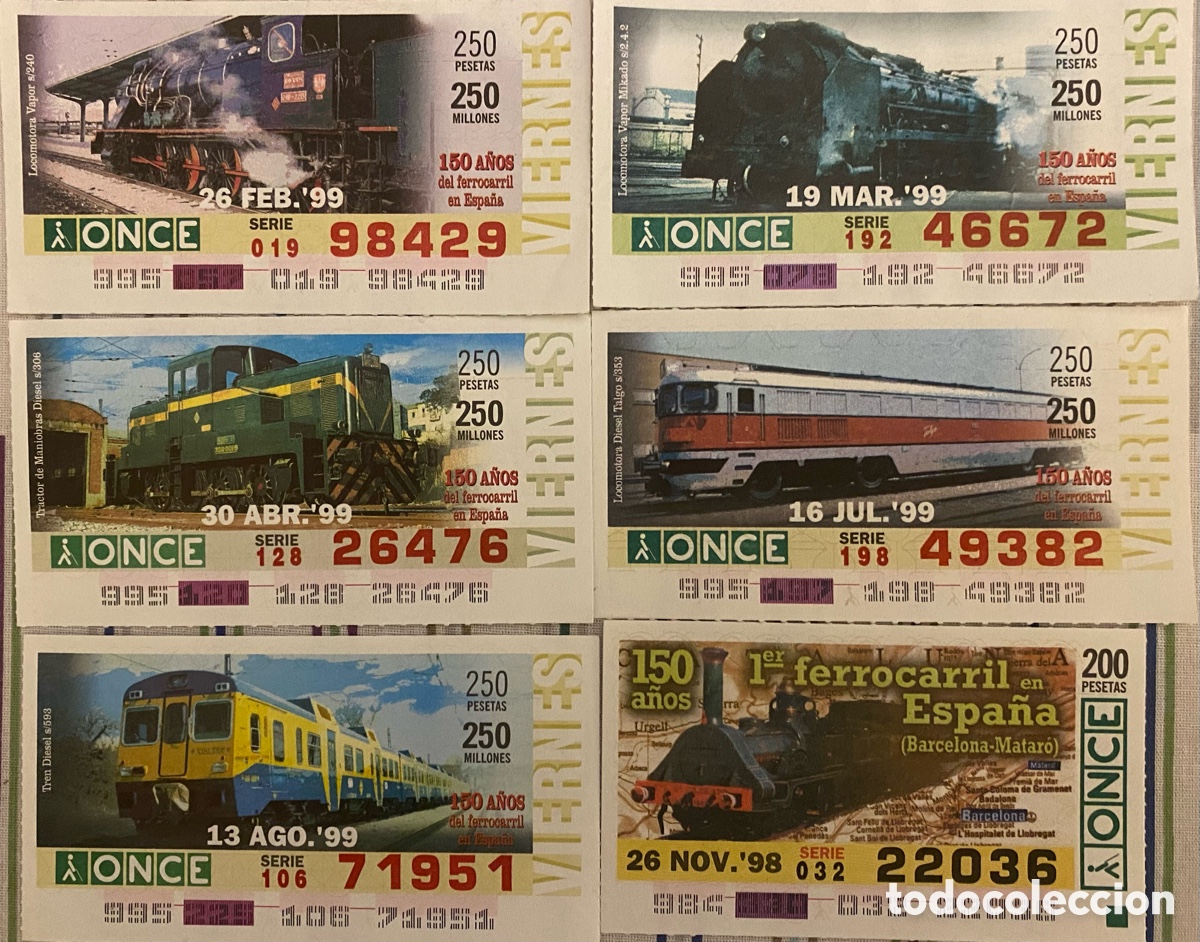 Cupones ONCE: Cupones ONCE del FERROCARRIL - Foto 7