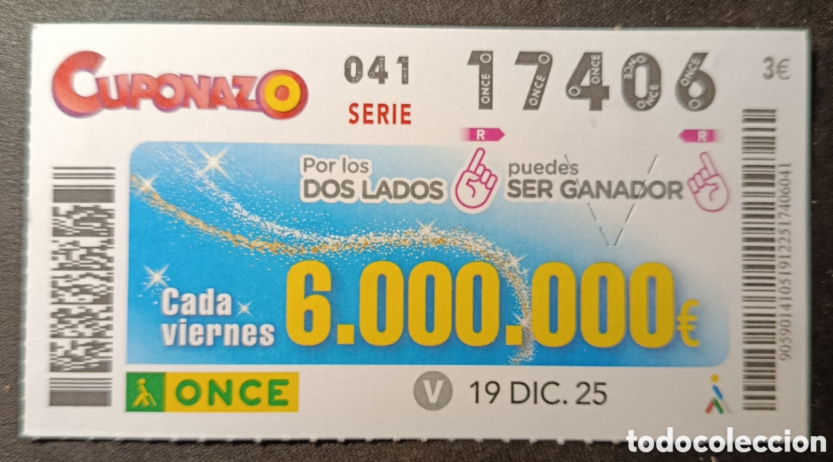Cupones ONCE: N&deg; 17406 (19/DICIEMBRE/2025) - Foto 1