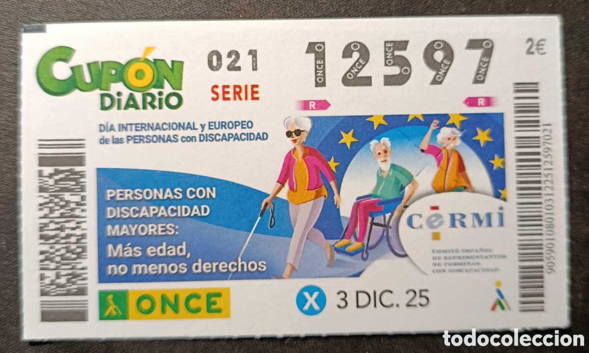 Cupones ONCE: N&deg; 12597 (3/DICIEMBRE/2025) - Foto 1