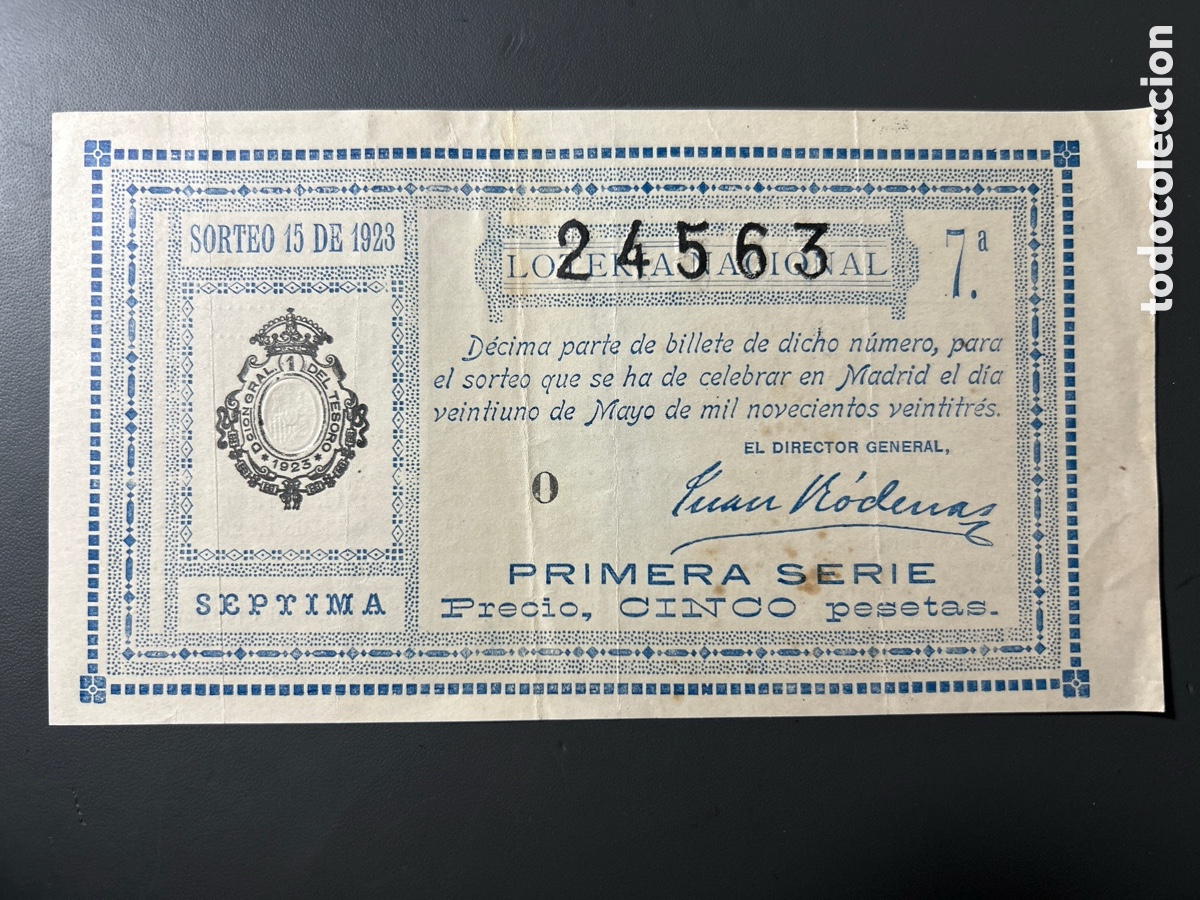 Cupones ONCE: Loteria A&ntilde;o 1923 Sorteo 15 - Foto 1