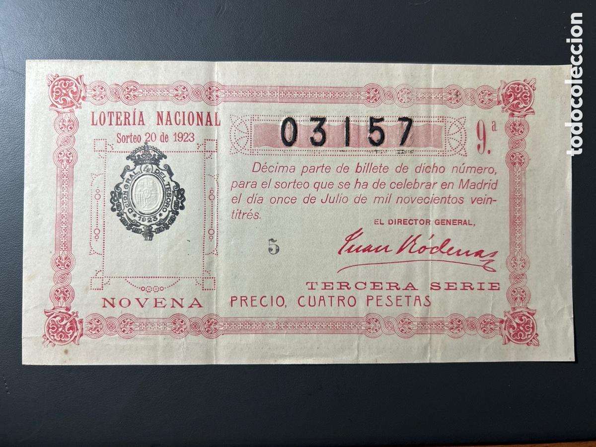 Cupones ONCE: Loteria A&ntilde;o 1923 Sorteo 20 - Foto 1