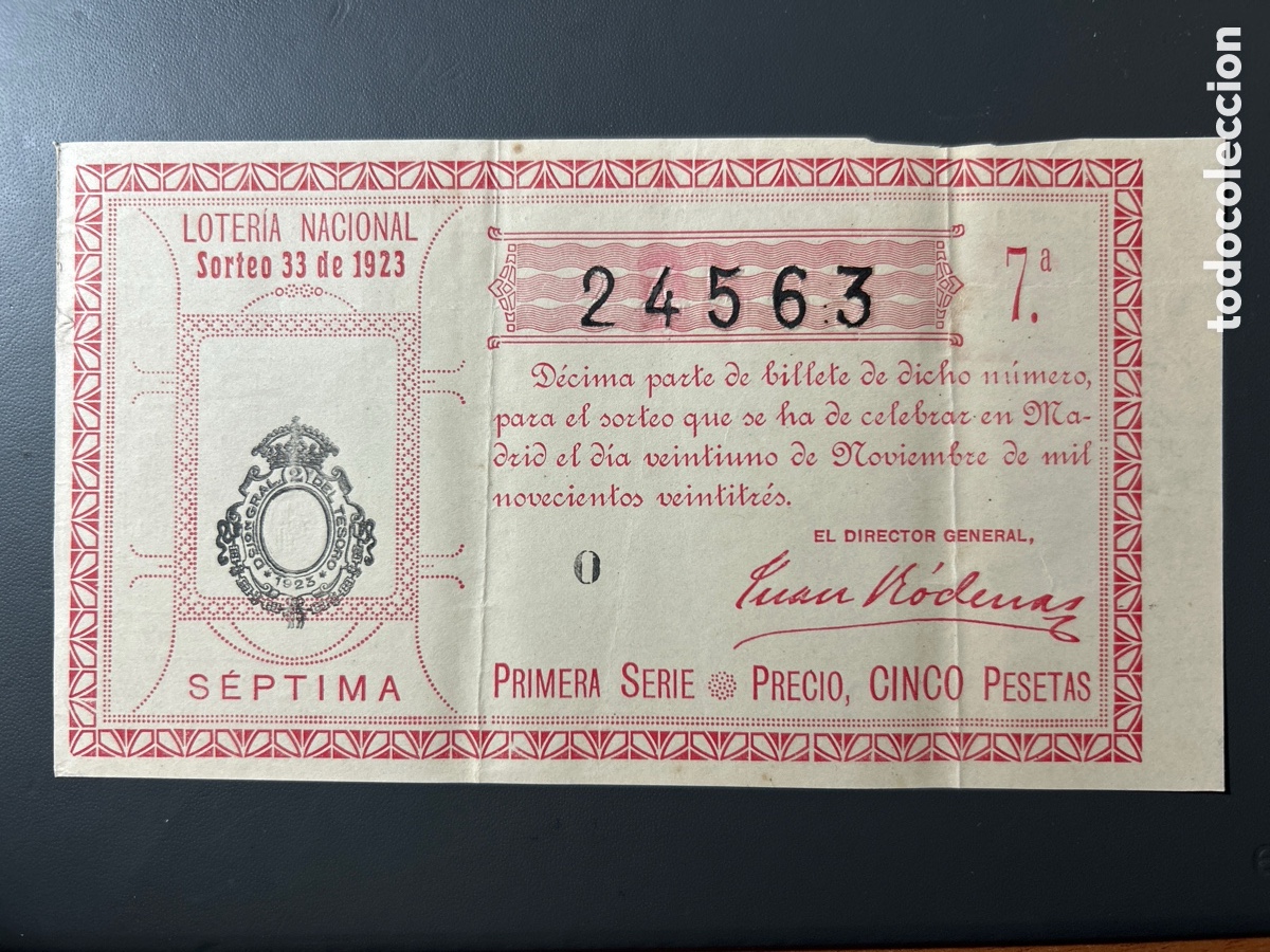 Cupones ONCE: Loteria A&ntilde;o 1923 Sorteo 33 - Foto 1