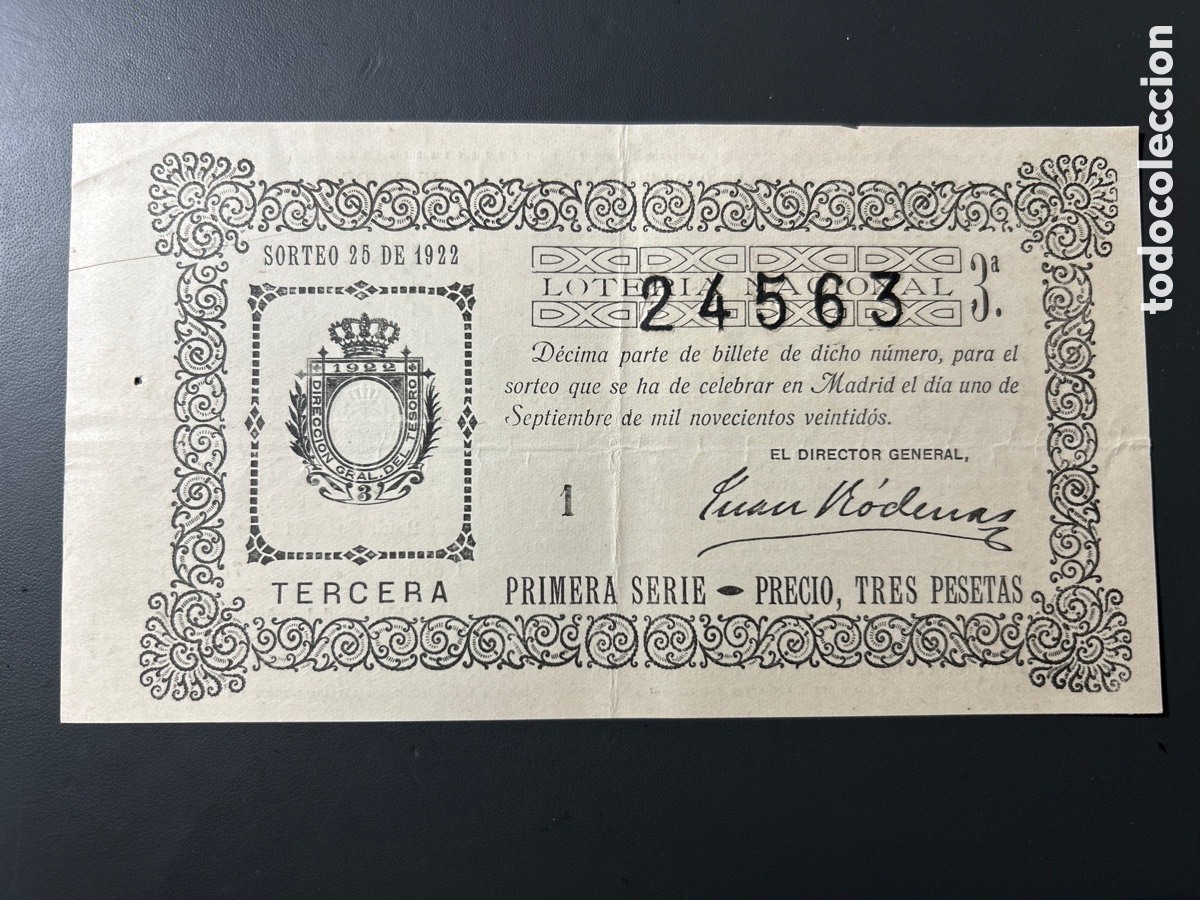 Cupones ONCE: Loteria A&ntilde;o 1922 Sorteo 25 - Foto 1
