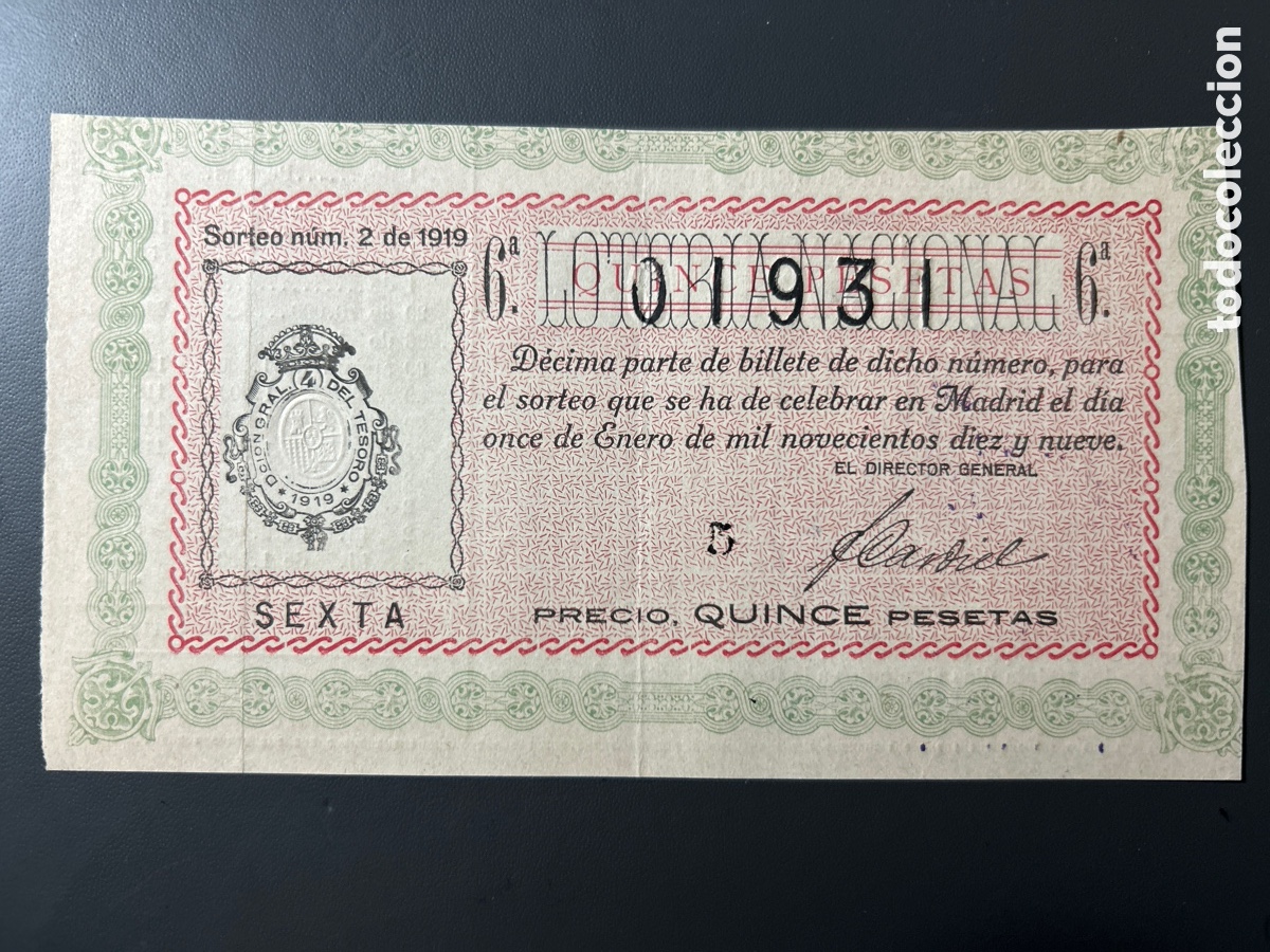Cupones ONCE: Loteria A&ntilde;o 1919 Sorteo 2 - Foto 1