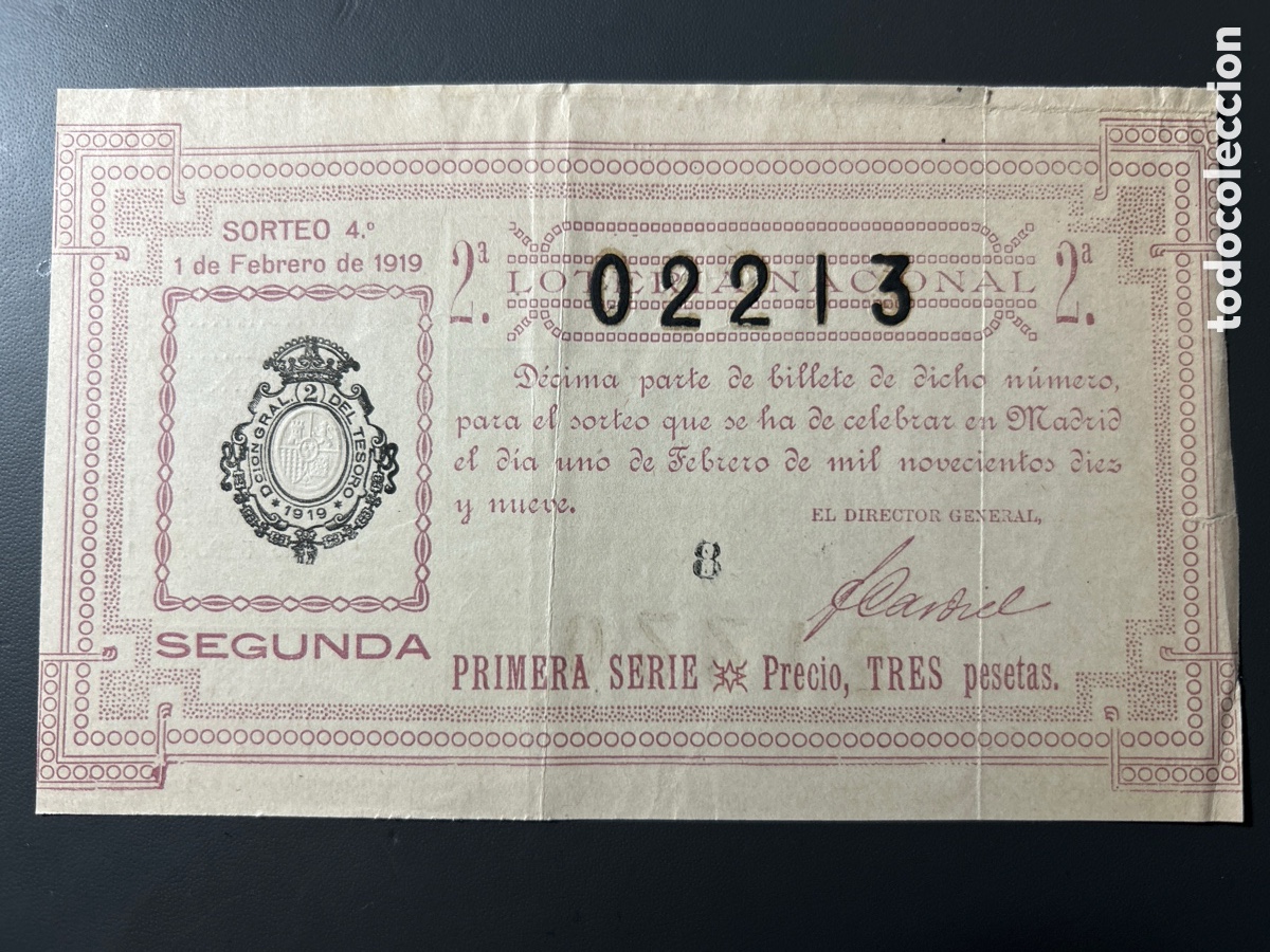 Cupones ONCE: Loteria A&ntilde;o 1919 Sorteo 4 - Foto 1