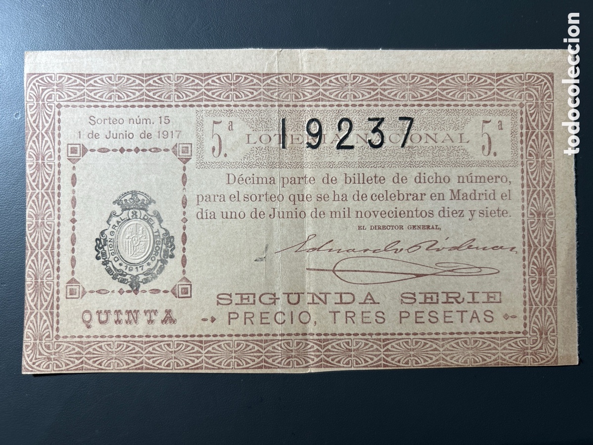Cupones ONCE: Loteria A&ntilde;o 1917 Sorteo 15 - Foto 1