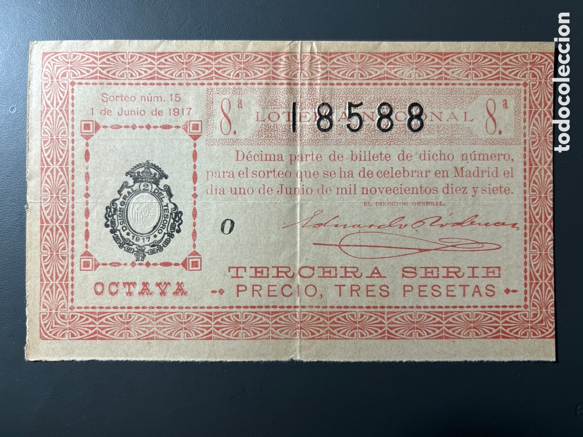 Cupones ONCE: Loteria A&ntilde;o 1917 Sorteo 15 - Foto 1