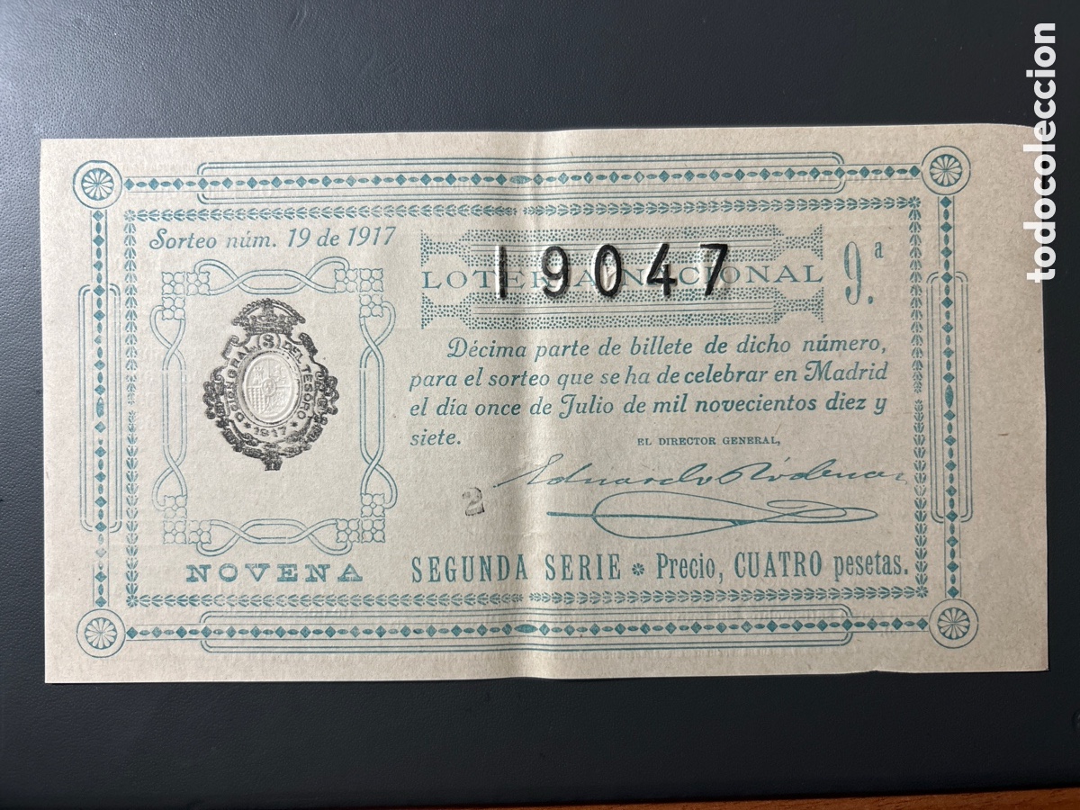 Cupones ONCE: Loteria A&ntilde;o 1917 Sorteo 19 - Foto 1