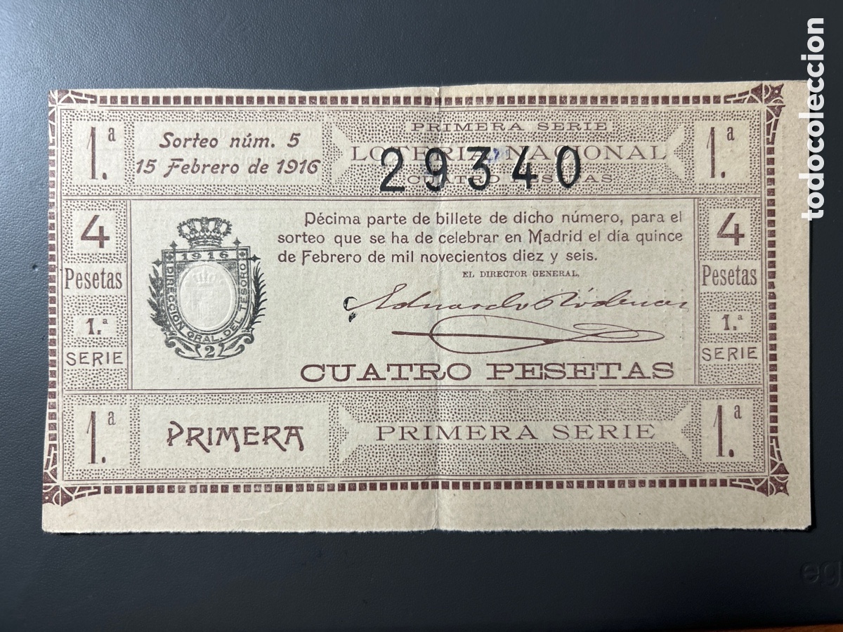 Cupones ONCE: Loteria A&ntilde;o 1916 Sorteo 5 - Foto 1