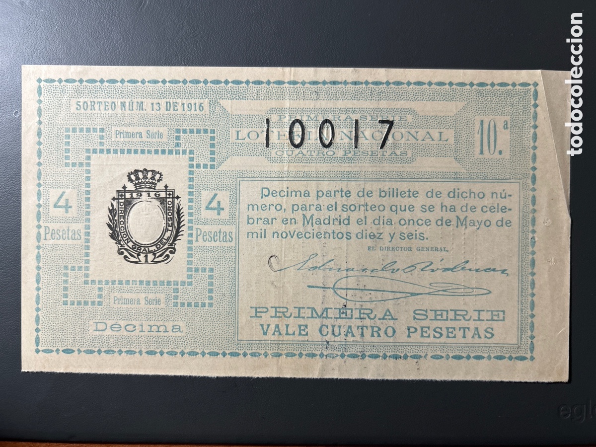Cupones ONCE: Loteria A&ntilde;o 1916 Sorteo 13 - Foto 1