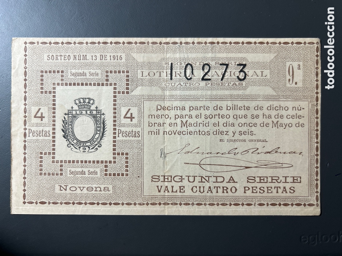 Cupones ONCE: Loteria A&ntilde;o 1916 Sorteo 13 - Foto 1