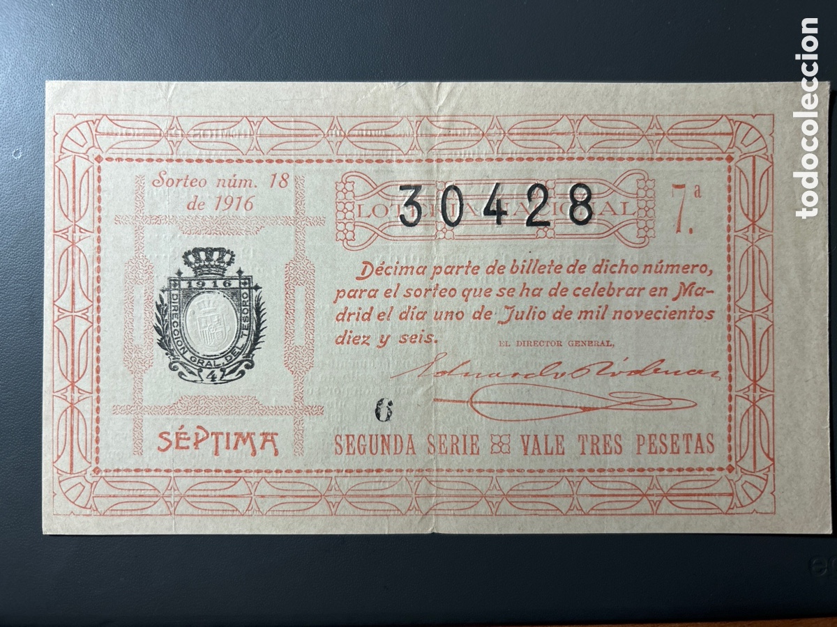 Cupones ONCE: Loteria A&ntilde;o 1916 Sorteo 18 - Foto 1