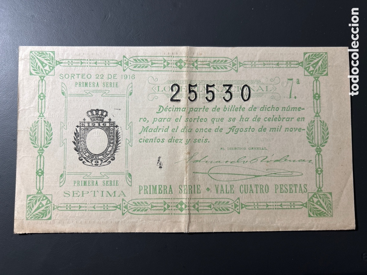 Cupones ONCE: Loteria A&ntilde;o 1916 Sorteo 22 - Foto 1