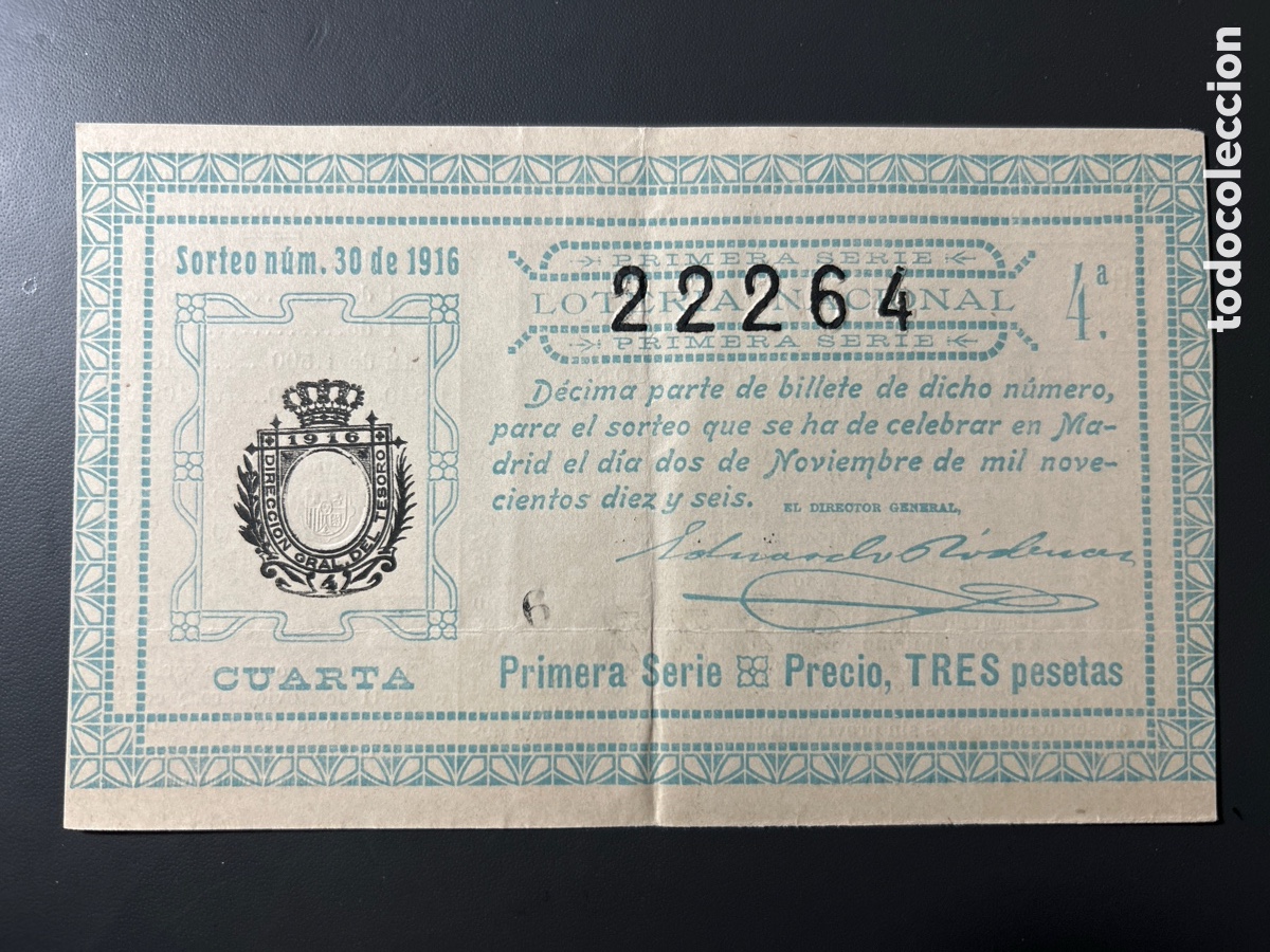 Cupones ONCE: Loteria A&ntilde;o 1916 Sorteo 30 - Foto 1