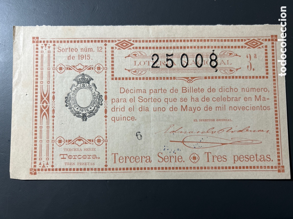 Cupones ONCE: Loteria A&ntilde;o 1915 Sorteo 12 - Foto 1