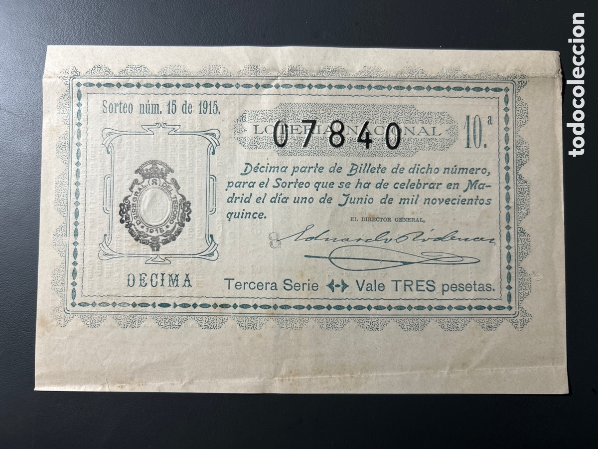 Cupones ONCE: Loteria A&ntilde;o 1915 Sorteo 15 - Foto 1