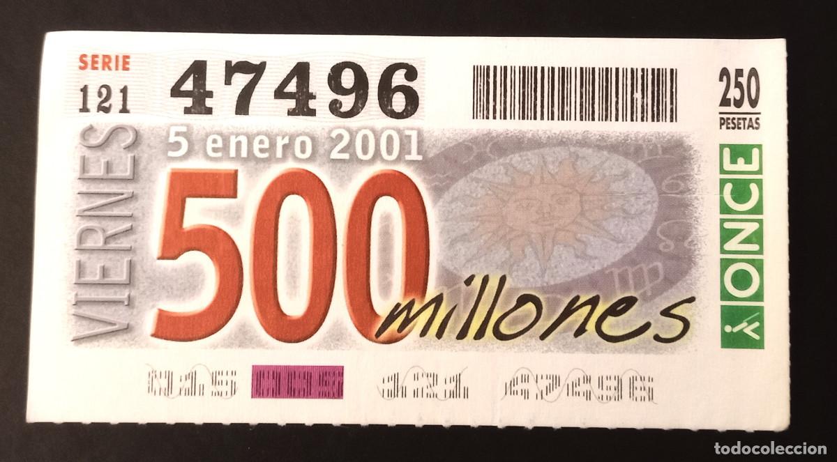 Cupones ONCE: CUP&Oacute;N ONCE - 5-ENERO-2001 - 500 MILLONES - Foto 1