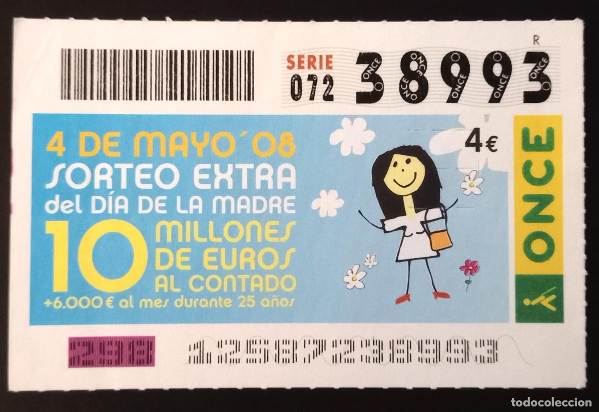 Cupones ONCE: CUP&Oacute;N ONCE - 4-MAYO-2008 - EXTRA DIA DE LA MADRE - Foto 1