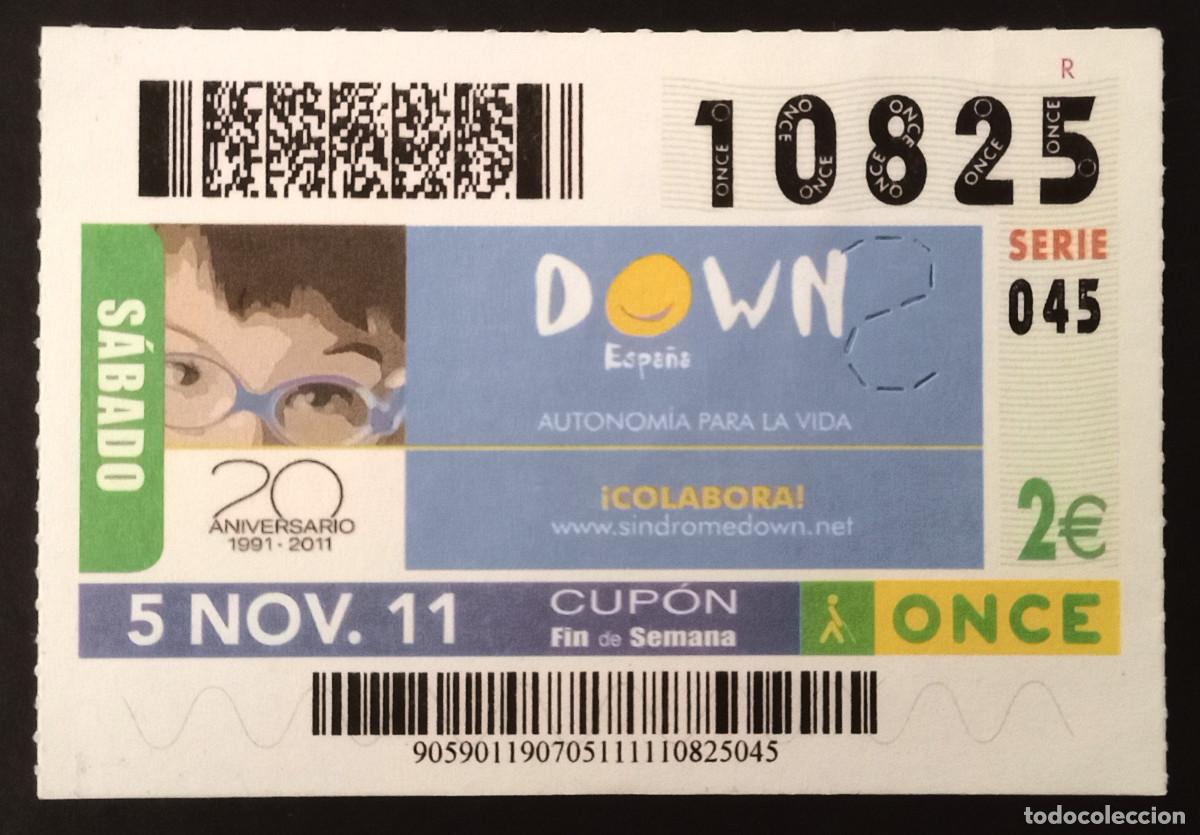 Cupones ONCE: CUP&Oacute;N ONCE - 5-NOVIEMBRE-2011 - DOWN ESPA&Ntilde;A - Foto 1