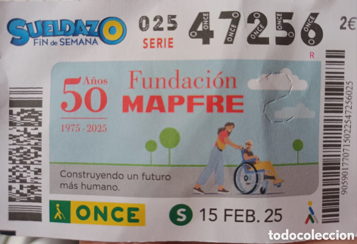 Cupones ONCE: CUPON DE LA ONCE. FUNDACI&Oacute;N MAPFRE. - Foto 1