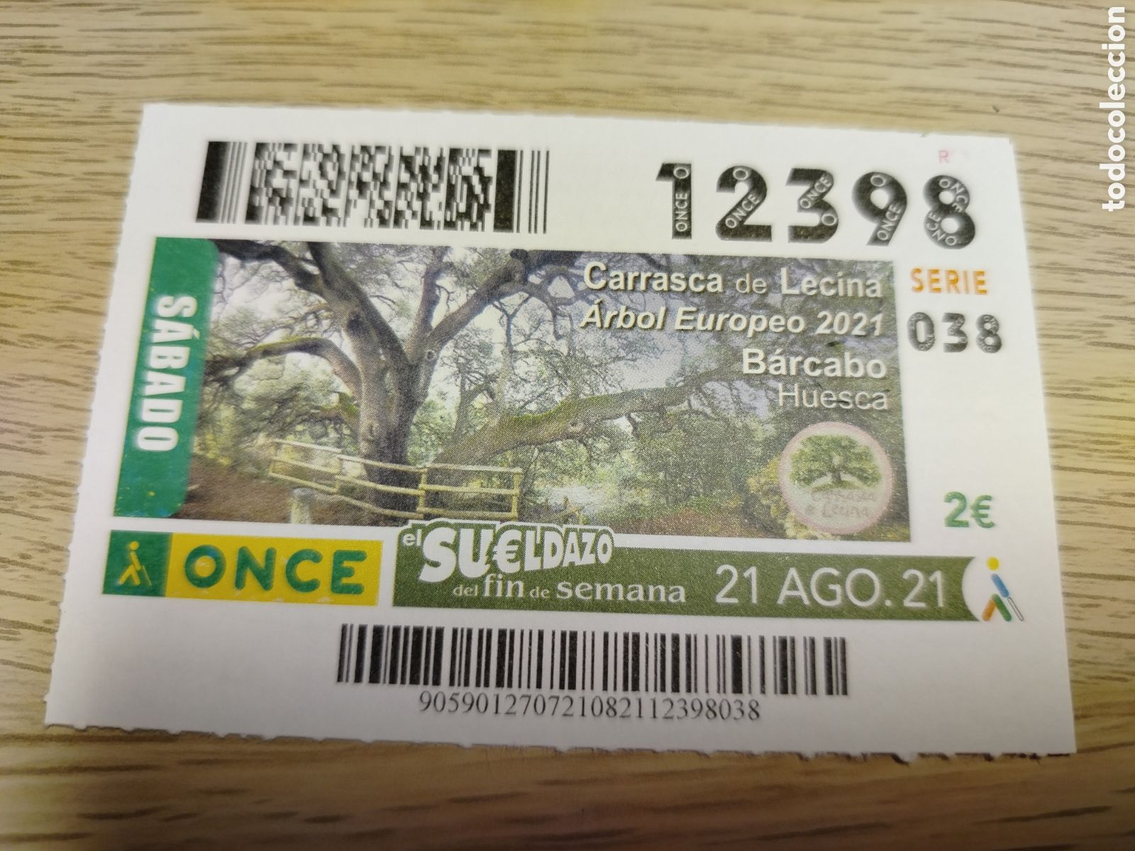 Cupones ONCE: ONCE 21 AGOSTO 2021 - 12398 - Foto 1