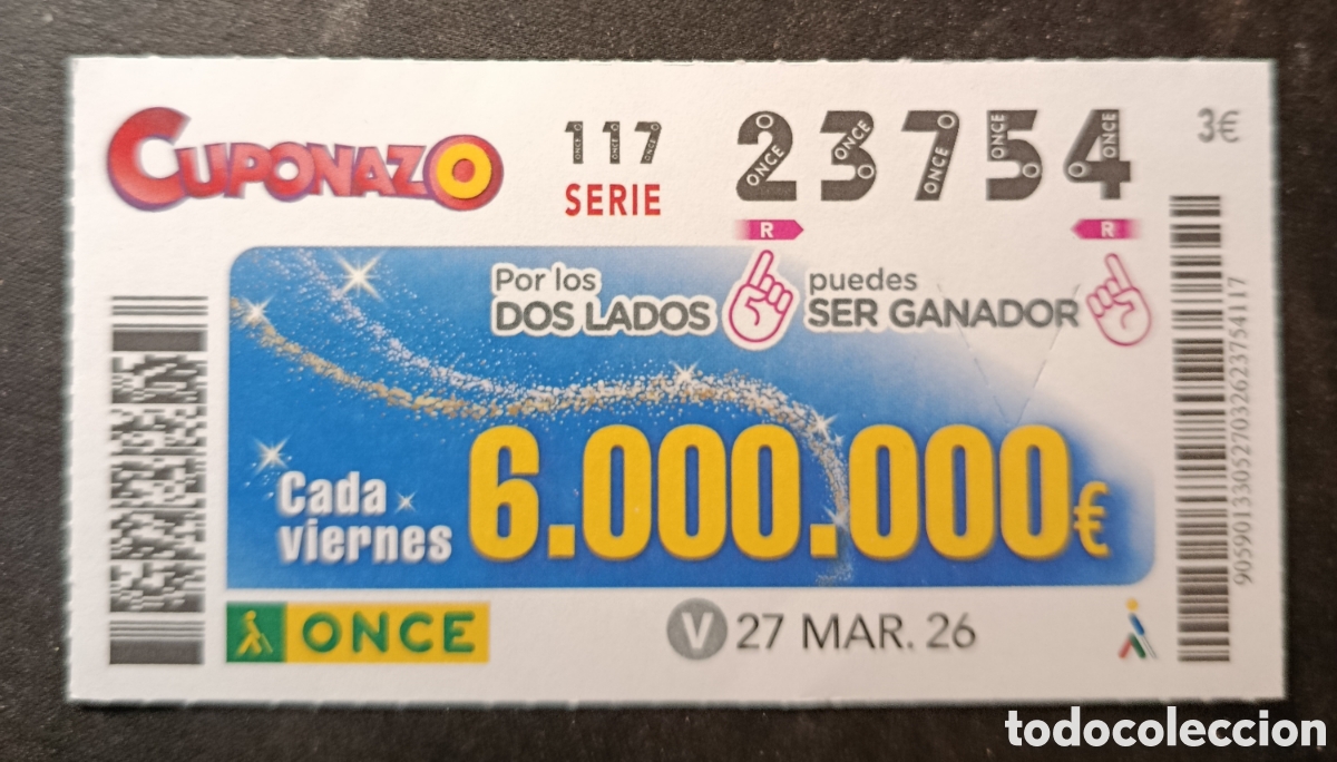Cupones ONCE: N&deg; 23754 (27/MARZO/2026) - Foto 1
