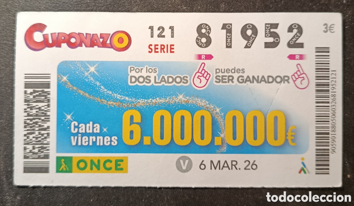 Cupones ONCE: N&deg; 81952 (6/MARZO/2026) - Foto 1