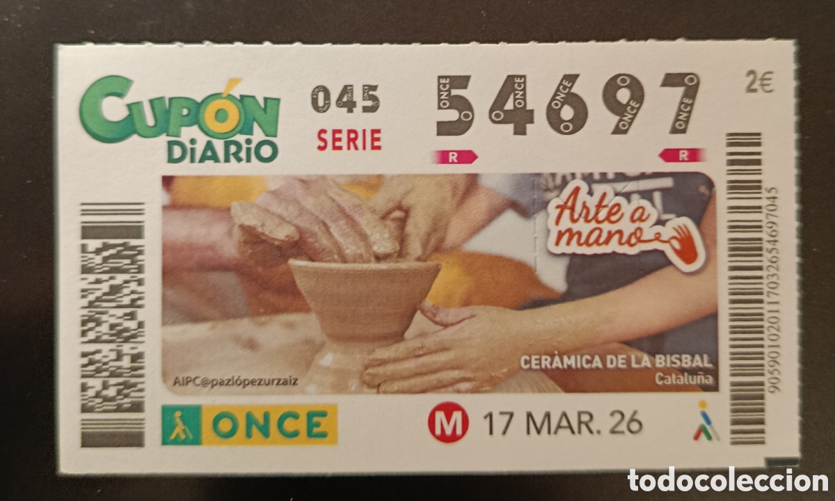Cupones ONCE: N&deg; 54697 (17/MARZO/2026)-CATALU&Ntilde;A - Foto 1