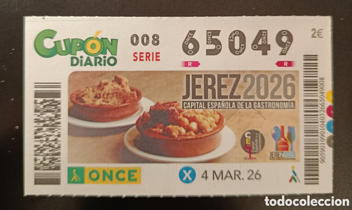 Cupones ONCE: N&deg; 65049 (4/MARZO/2026)-C&Aacute;DIZ - Foto 1