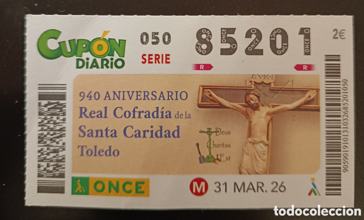 Cupones ONCE: N&deg; 85201 (31/MARZO/2026)-TOLEDO - Foto 1