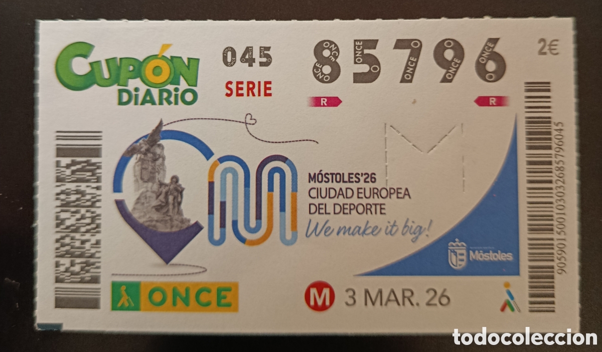 Cupones ONCE: N&deg; 85796 (3/MARZO/2026) - Foto 1