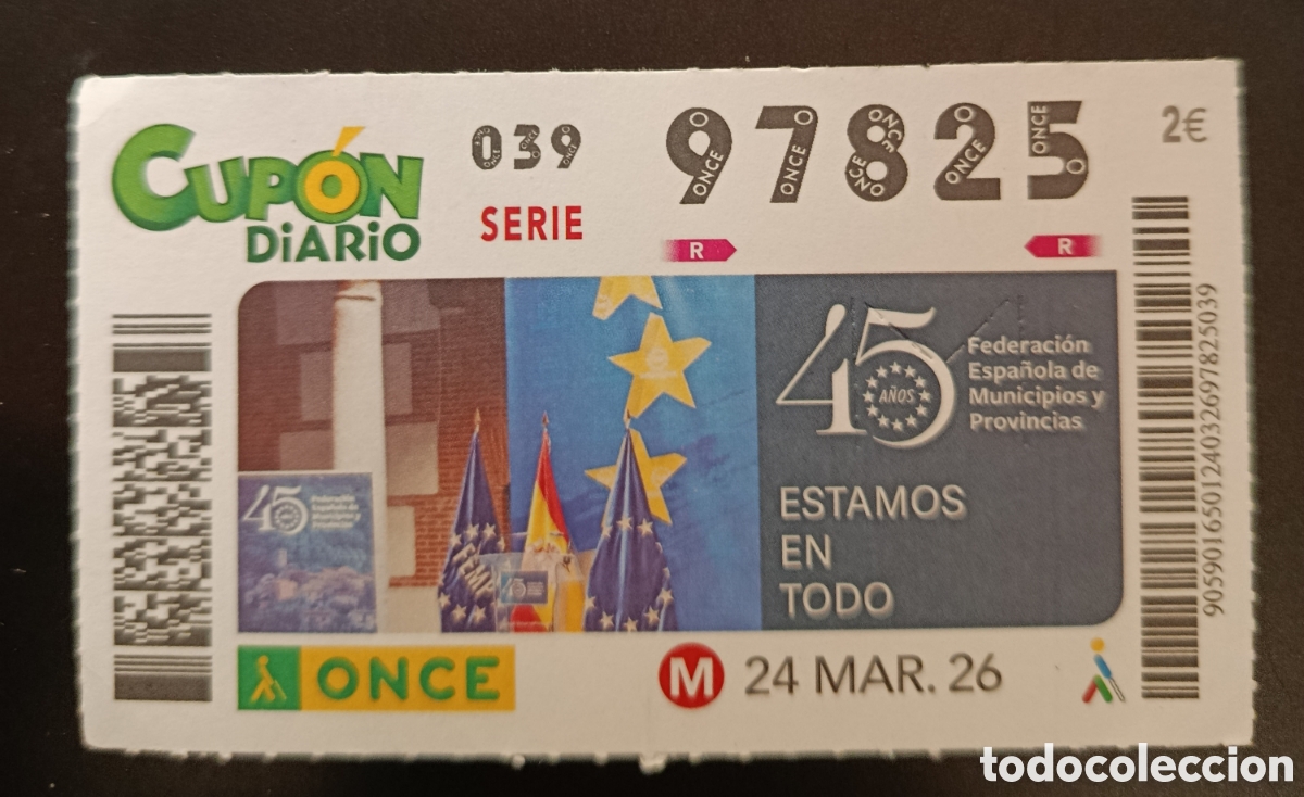 Cupones ONCE: N&deg; 97825 (24/MARZO/2026) - Foto 1