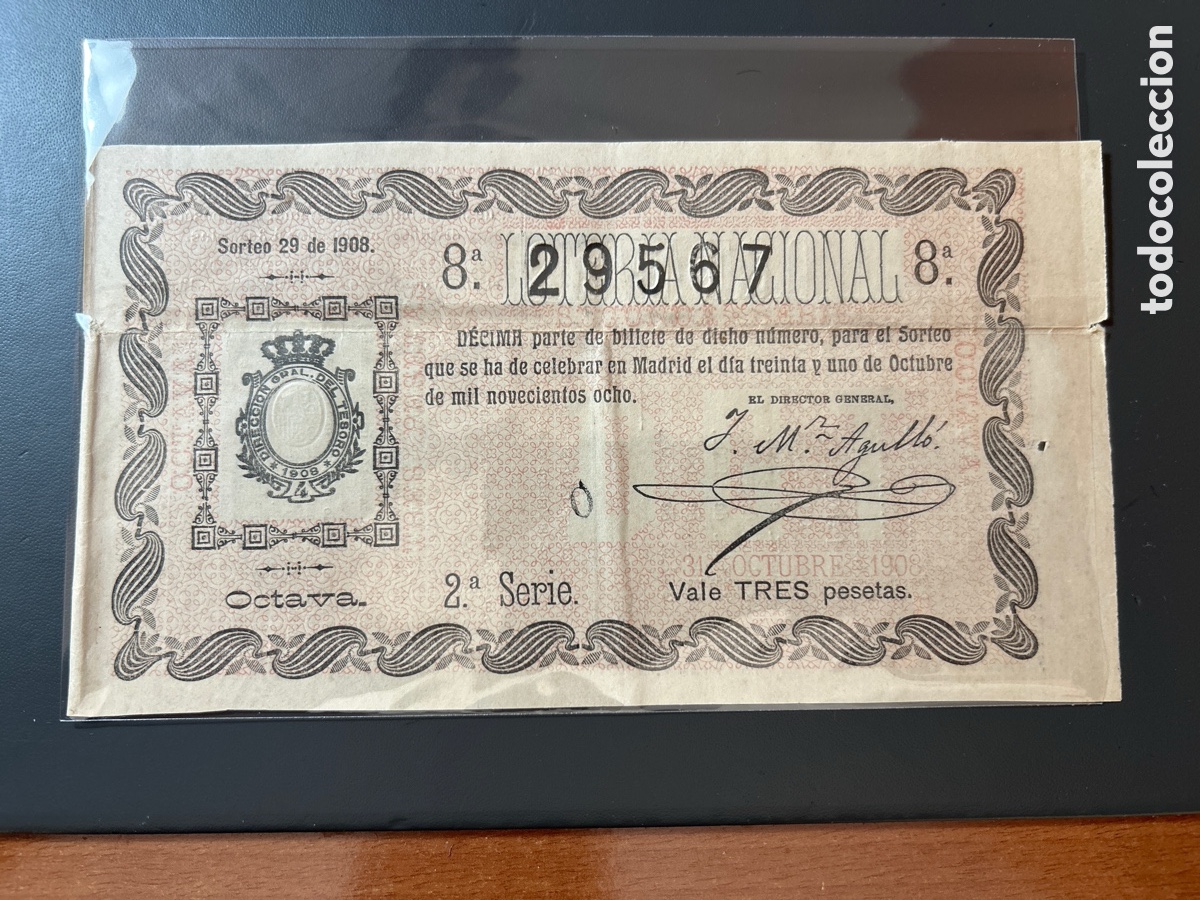 Cupones ONCE: Loteria A&ntilde;o 1908 Sorteo 29 Serie 2 - Foto 1