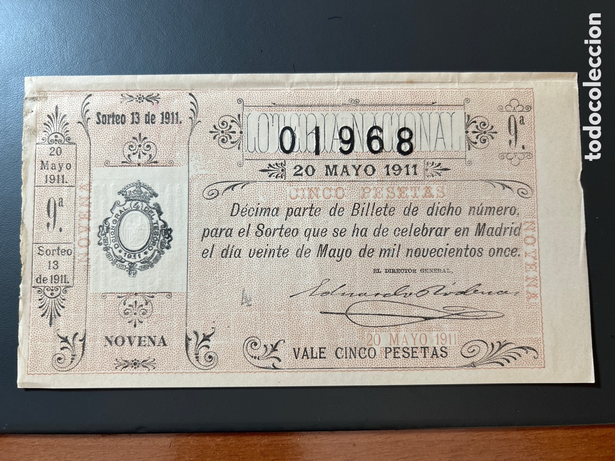 Cupones ONCE: Loteria A&ntilde;o 1911 Sorteo 13 - Foto 1