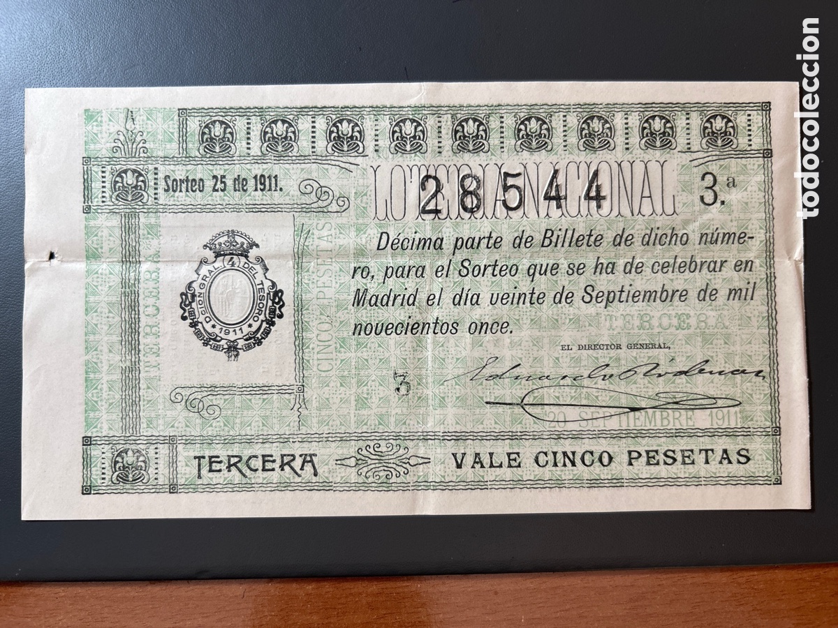 Cupones ONCE: Loteria A&ntilde;o 1911 Sorteo 25 - Foto 1
