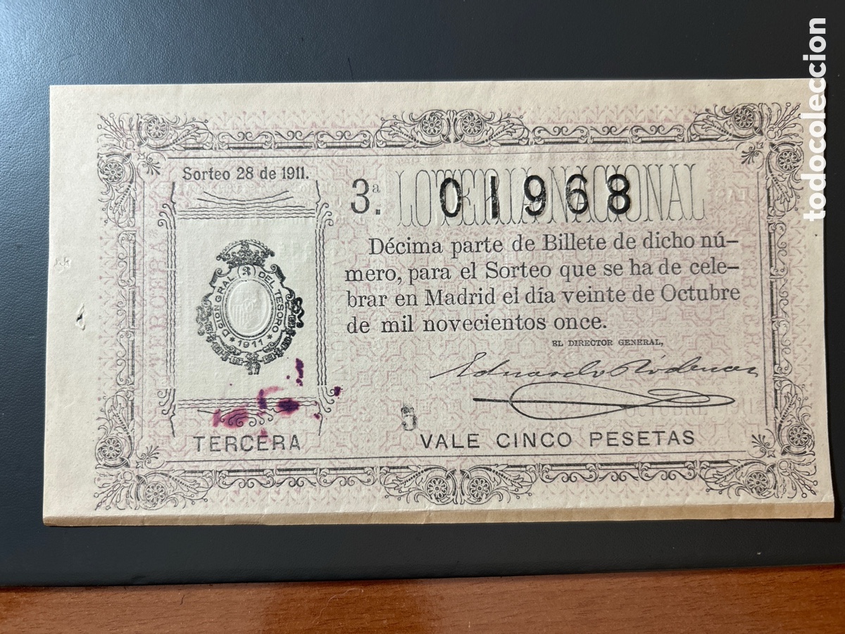 Cupones ONCE: Loteria A&ntilde;o 1911 Sorteo 28 - Foto 1