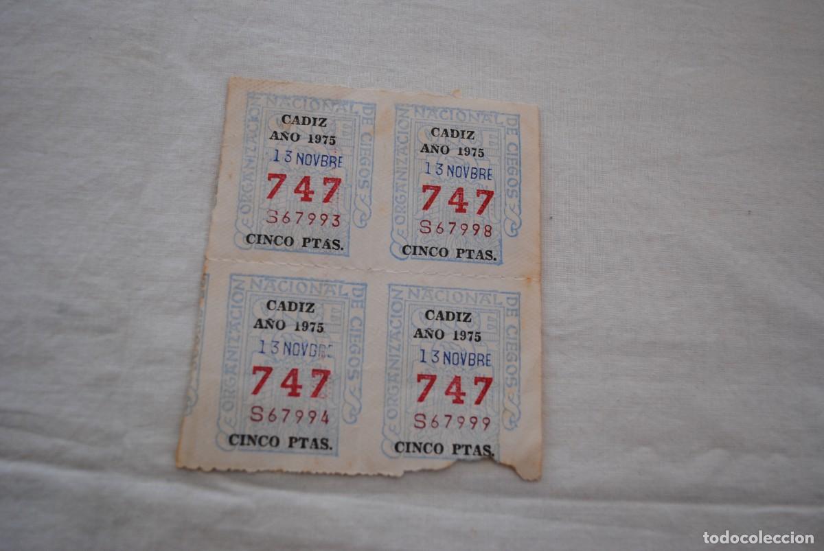 Cupones ONCE: CADIZ , CUPON DE LA ONCE , LOTE DE CUATRO . - Foto 1