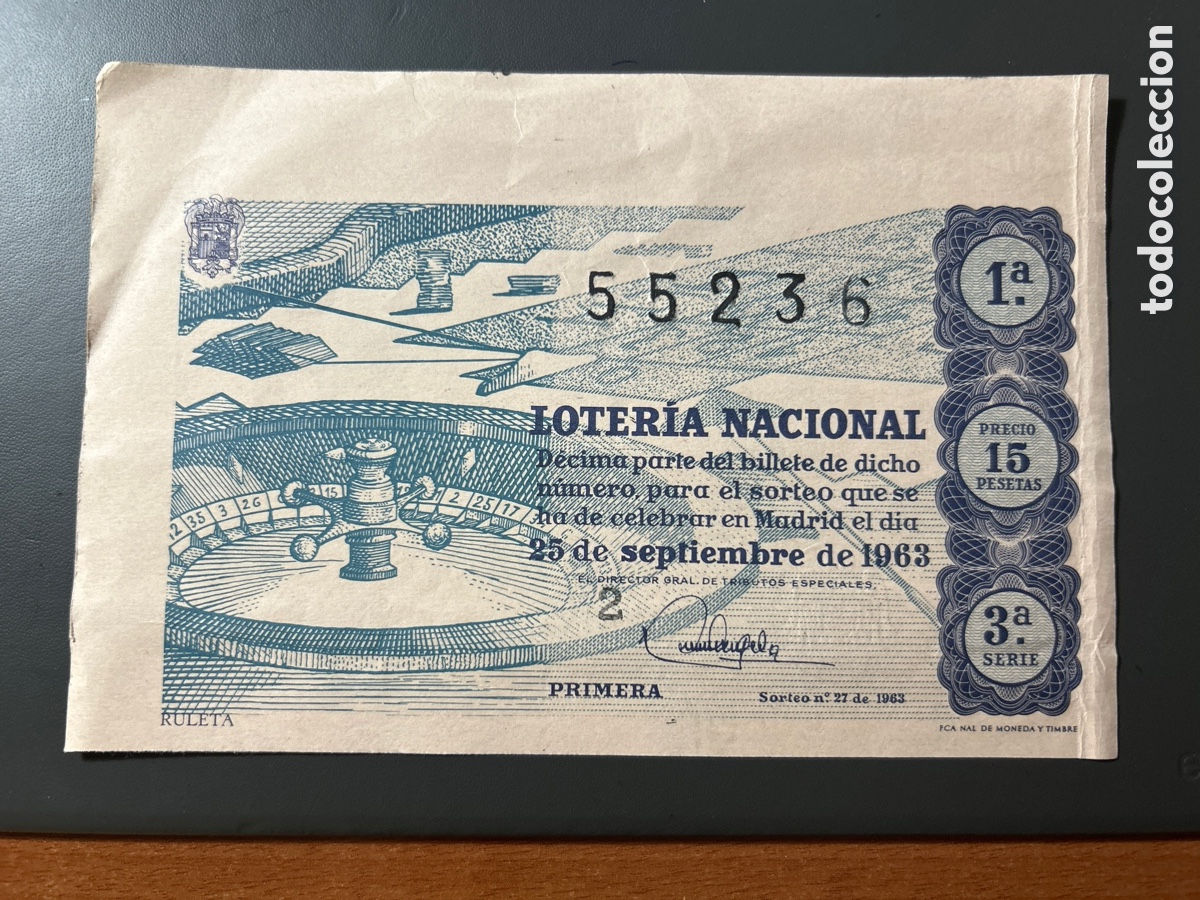Cupones ONCE: Loteria A&ntilde;o 1963 Sorteo 27 Serie 3 - Foto 1