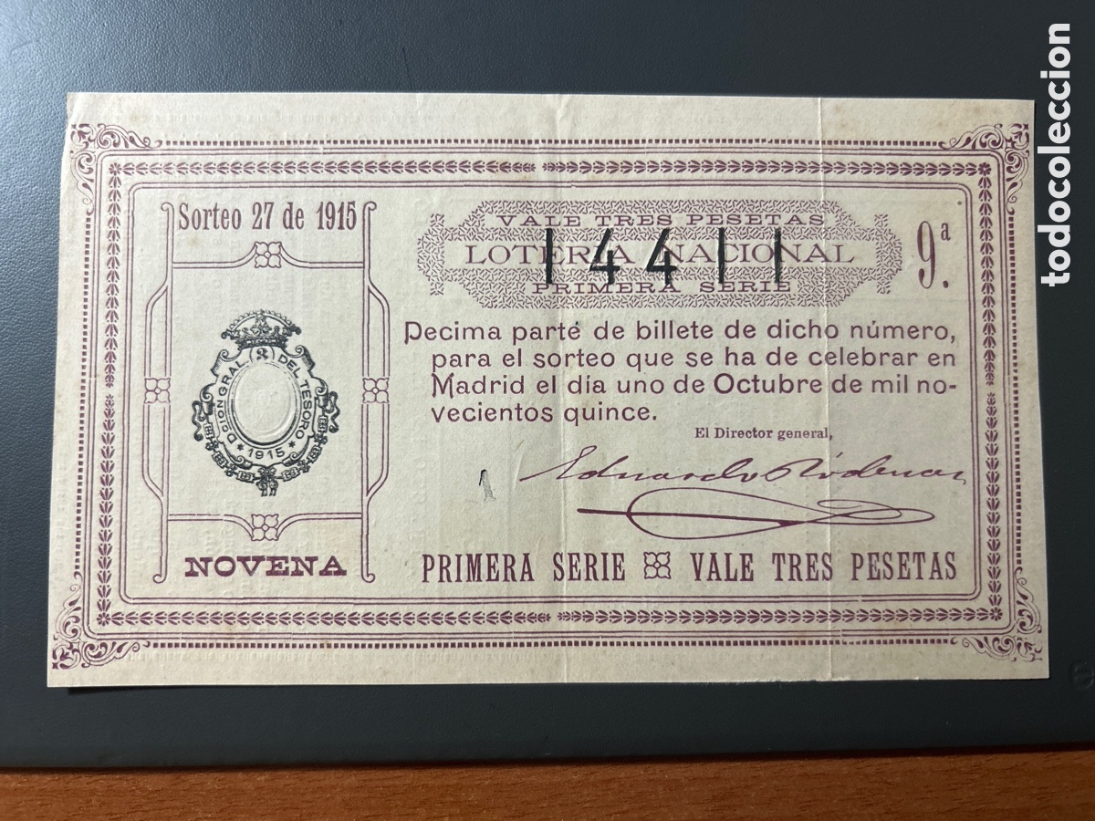 Cupones ONCE: Loteria A&ntilde;o 1915 Sorteo 27 Serie 1