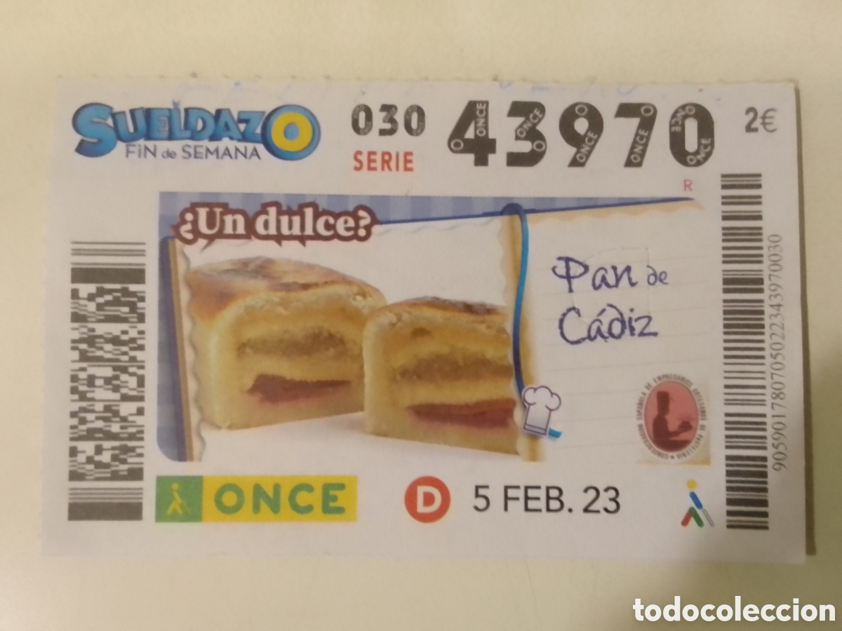Cupones ONCE: Cup&oacute;n ONCE 5 FEB. 23 Pan de C&aacute;diz.