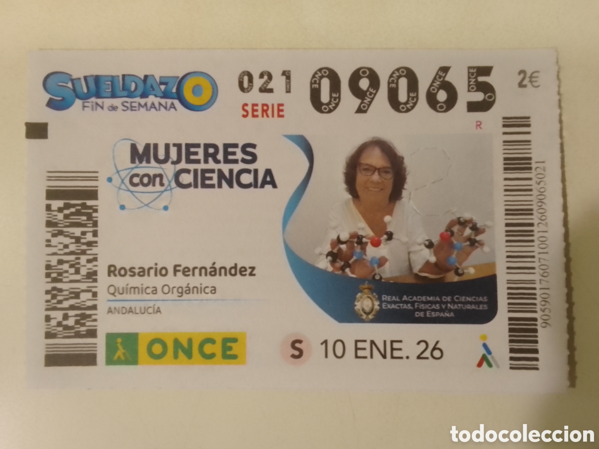 Cupones ONCE: Cup&oacute;n ONCE 10 ENE. 26 Rosario Fern&aacute;ndez.